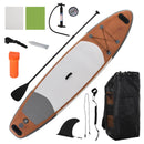 Soozier Inflatable Stand Up Paddle Board Ultra-Light Yoga SUP with Non-Slip Deck Pad, Premium Accessories, Waterproof Bag, Safety Leash and Hand Pump for Surfing, Brown