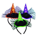 Magic Seasons Multicoloured 5 in. Prelit Witch Hat Headbands Halloween Decor, Pack of 6