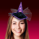 Magic Seasons Multicoloured 5 in. Prelit Witch Hat Headbands Halloween Decor, Pack of 6