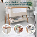 CoZee Bedside Crib - Scandinavian Walnut/Ecru
