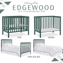 Edgewood 4-in-1 Convertible Mini Crib - Olive