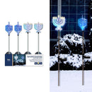 Alpine Iridescent Menorah/Dreidel Stake 33 in. Pathway Decor, Pack of 20
