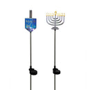 Alpine Iridescent Menorah/Dreidel Stake 33 in. Pathway Decor, Pack of 20