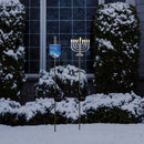 Alpine Iridescent Menorah/Dreidel Stake 33 in. Pathway Decor, Pack of 20