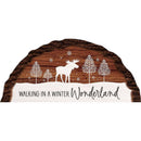 P Graham Dunn Brown/White Walking in a Winter Wonderland Table Decor 5 in., Pack of 4