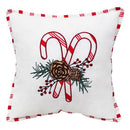 Celebrations Home White Candy Cane Pillow 16 in., Pack of 4