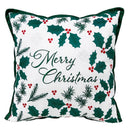 Celebrations Home White Holly Berry Merry Christmas Pillow 16 in., Pack of 4