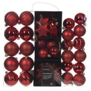 Decoris Red Assorted Ornaments, Pack of 12