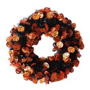 FC Young 17 in. 2 Assorted Designs- Tinsel Pumpkin/Bat Wreath, Pack of 6