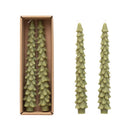 Creative Co-Op Green Christmas Tree Candle 10 in., Pack of 12