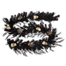 Celebrations Orange/Purple 50 ct 9 ft. LED Prelit Black Skull Garland, Pack of 4