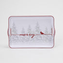 Gerson White Merry Cardinal Tray, Pack of 6