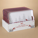 Gerson White Merry Cardinal Tray, Pack of 6