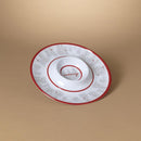 Gerson Red/White Holiday Cardinal Chip and Dip Plate, Pack of 12