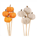 Second Nature Stemmed Pumpkins Fall Decor, Pack of 24