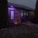 Celebrations Orange/Purple 496 ct 16 ft. LED Prelit Web Hanging Decor