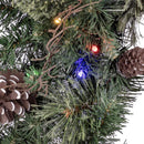 Celebrations 30 in. D LED Prelit Multicolored Twig Pine Bow Wreath, Pack of 4