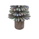 Celebrations 5 ft. Slim LED 100 ct Flocked Diamond Potted Color Changing Entrance Tree