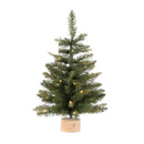 Celebrations 2 ft. Slim LED 35 ct Table Tree with Wood Base Color Changing Christmas Tree, Pack of 4