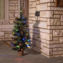 Celebrations 3 ft. Slim LED 50 ct Table Top with Wood Base Color Changing Christmas Tree