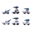 Decoris White/ Blue Car with Tree Ornament 4 in., Pack of 48