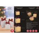 Lin-Con Marketing Omega Bright Designs LED White with Red Bows Gift Box Table Decor 6 in., Pack of 4