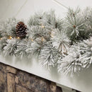 Celebrations Home 12 in. D X 9 ft. L LED Prelit Multicolored Snowy Scotch Pine Garland, Pack of 4