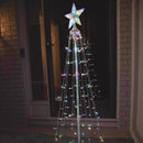 Celebrations Platinum Brilliant LED RGBW Straight Frame Tree 4 ft. Yard Decor