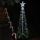 Celebrations Platinum Brilliant LED RGBW Straight Frame Tree 4 ft. Yard Decor