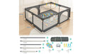 71"x59" 4-Panel Baby Playpen Spacious & Secure Foldable Playard Gray