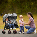 Volgo Twin Umbrella Stroller - Dark and Light Grey