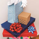 Hennessy Gift Wrap Repeat-A-Bow Blue Gift Bows, Pack of 4