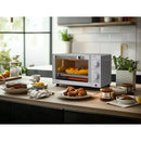 4 Slice Countertop Toaster Oven with 3 Settings, includes baking rack and pan, Arctic White