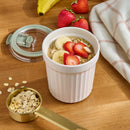 Round Stoneware Overnight Oats Container