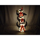 Alpine LED 3D Adorable Penguin Pile 74 in. Yard Decor