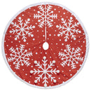 Dyno Red/White Large Snowflake Printed Tree Skirt, Pack of 4