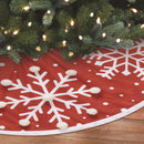 Dyno Red/White Large Snowflake Printed Tree Skirt, Pack of 4