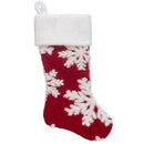 Dyno Red/White Snowflake Jacquard Christmas Stocking 20 in., Pack of 12