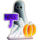 Celebrations Orange 149 ct 11.8 in. LED Prelit Ghost Halloween Decor, Pack of 4
