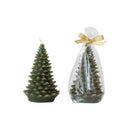 Creative Co-Op Green Unscented Tree Shaped Candle, Pack of 3