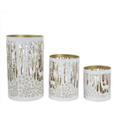 Decoris White/Gold Lantern 8 in., Pack of 6
