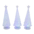 Gerson Clear Lighted Spinning Water Globe Trees Table Decor 13 in., Pack of 3