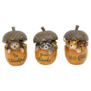 Gerson 5 in. Harvest Forest Critters in Acorns Fall Decor, Pack of 12