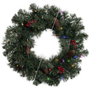 Celebrations 24 in. D LED Prelit Multicolored/Warm White Mixed Pine Rechargeable Wreath