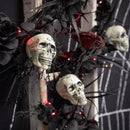 Celebrations Red 50 ct 9 ft. LED Skull Garland Halloween Decor