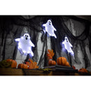 Celebrations Halloween White 16 in. LED 3 Ghost with stake Halloween Decor, Pack of 15