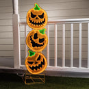 Celebrations Halloween 48 in. LED Prelit Infinity Stacked 3 Pumpkins Halloween Decor