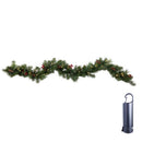 Celebrations 6 ft. L LED Prelit Multicolored/Warm White Mixed Pine Rechargeable Garland