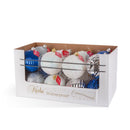 Krebs Blue/Silver/White Shatterproof Ornaments, Pack of 16