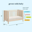 Marisol 4-in-1 Convertible Crib - Taupe/Washed Natural